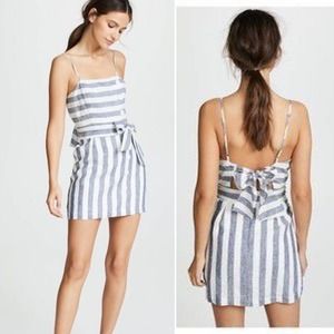 - SUBOO x Revolve Newport Linen Mini Dress Button Detail Lined Tie Back